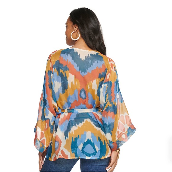 Sonoma Tie-Dye Tie Front Kimono | One Size Fits Most | Summer Cover Up - Picture 2 of 6